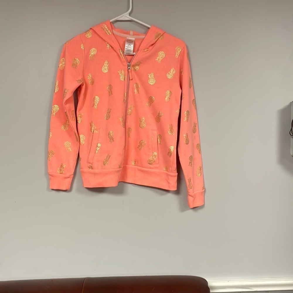 ❤️ Super Cute WONDER NATION Apricot color with gold Zip Up Hoodie, L 10-12❤️